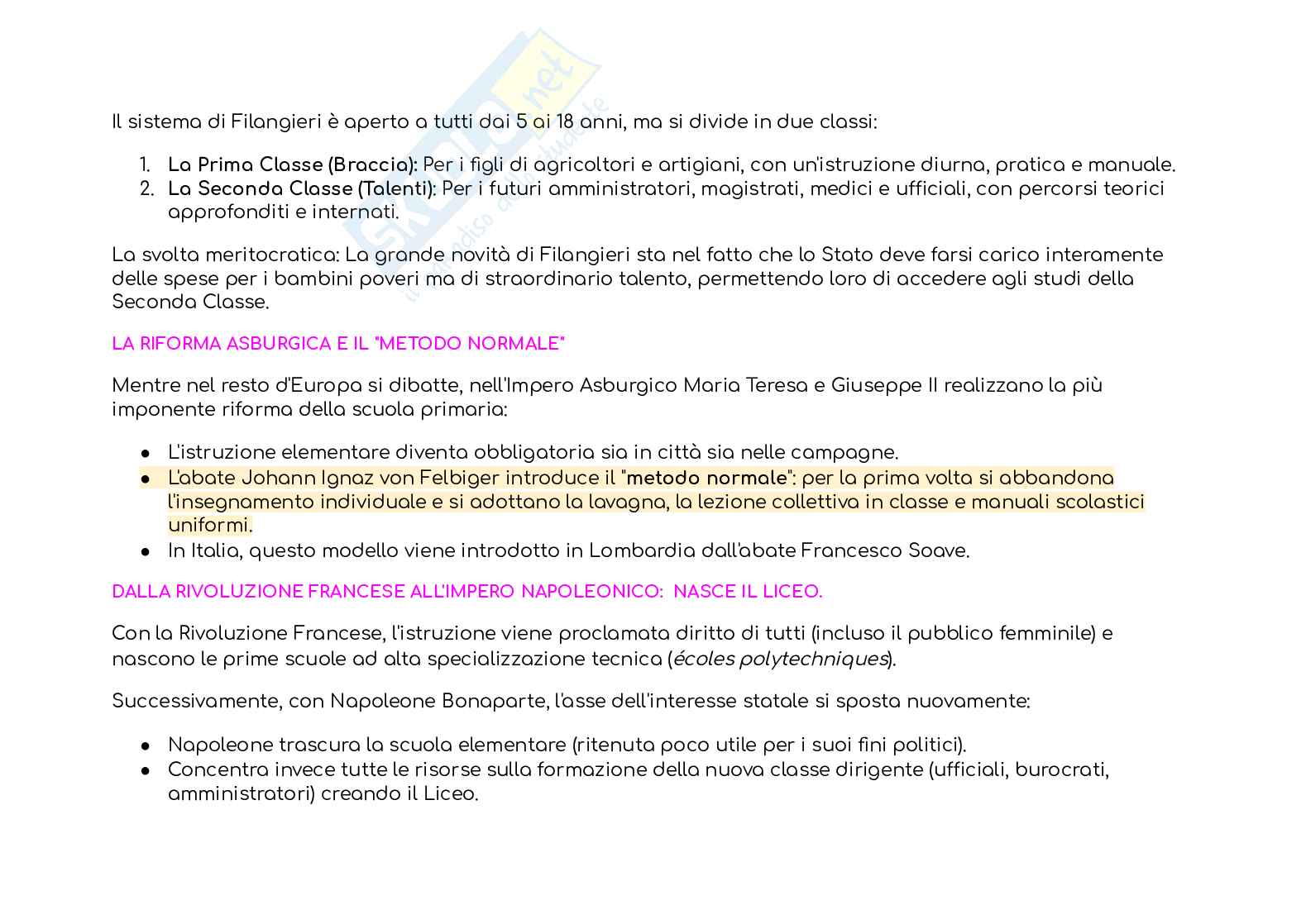 Riassunto esame Storia della pedagogia, Prof. Pizzigoni Francesca Davida, libro consigliato Vita scolastica e pratiche pedagogiche nell'Europa moderna, Morandini Pag. 16
