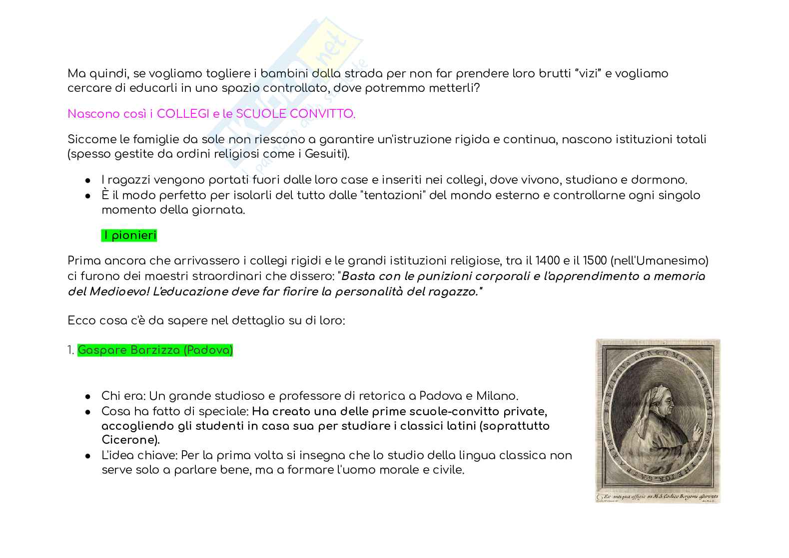 Riassunto esame Storia della pedagogia, Prof. Pizzigoni Francesca Davida, libro consigliato Vita scolastica e pratiche pedagogiche nell'Europa moderna, Morandini Pag. 6