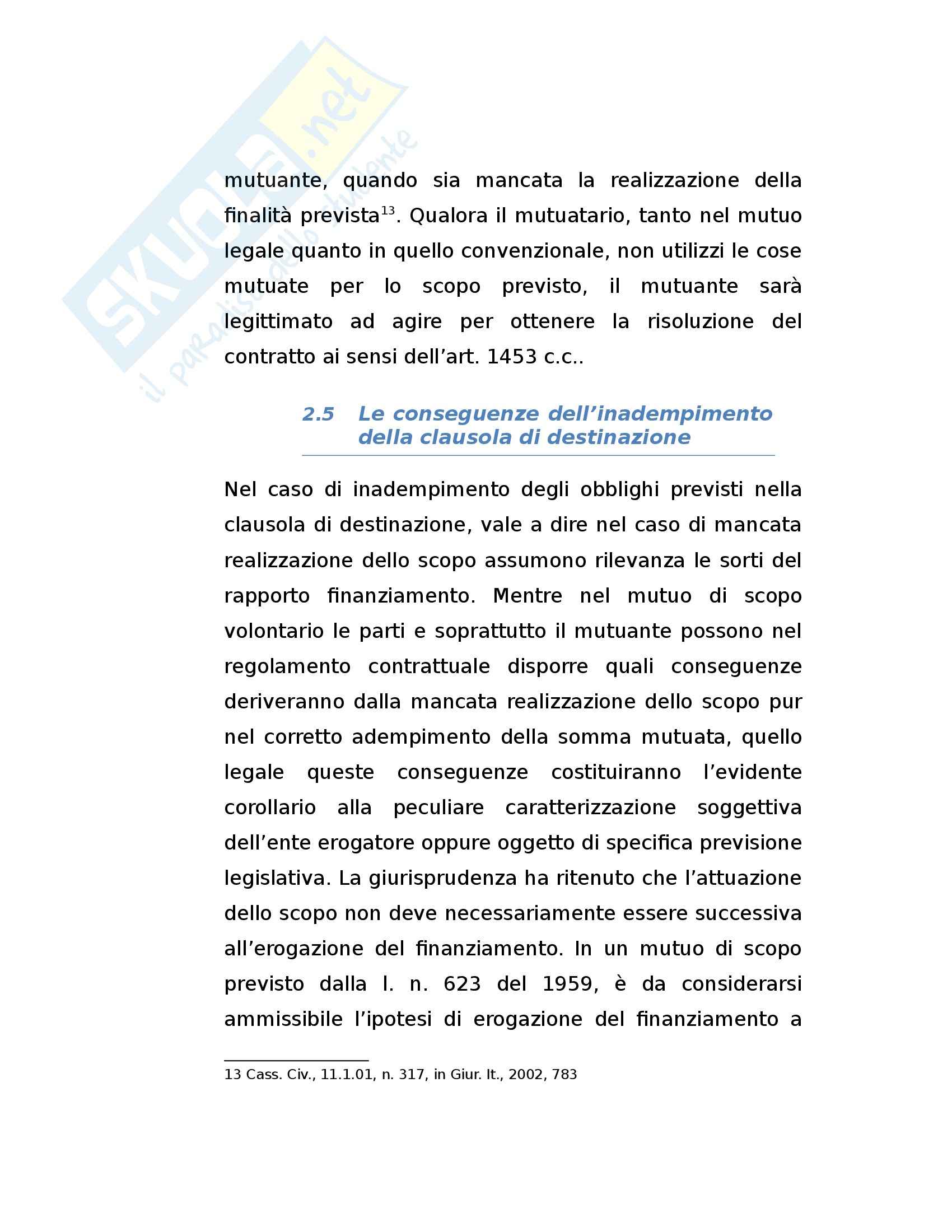 Diritto commerciale - Il mutuo di scopo Pag. 21
