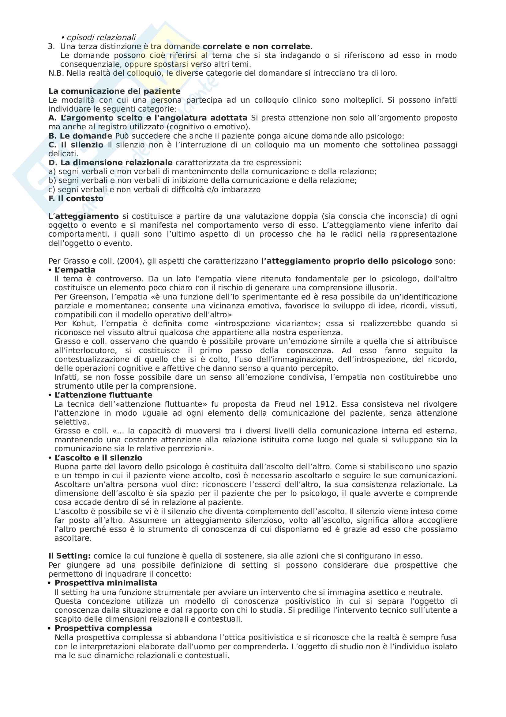 Riassunto esame Psicologia Clinica, Prof. Manzoni, libro consigliato Elementi di psicologia clinica, Franco Agnelli Pag. 16