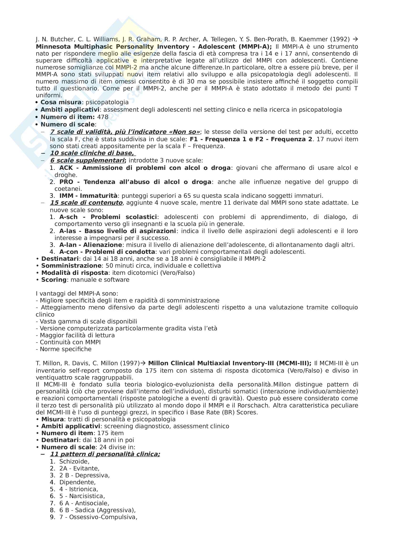Riassunto esame Psicologia Clinica, Prof. Manzoni, libro consigliato Elementi di psicologia clinica, Franco Agnelli Pag. 26