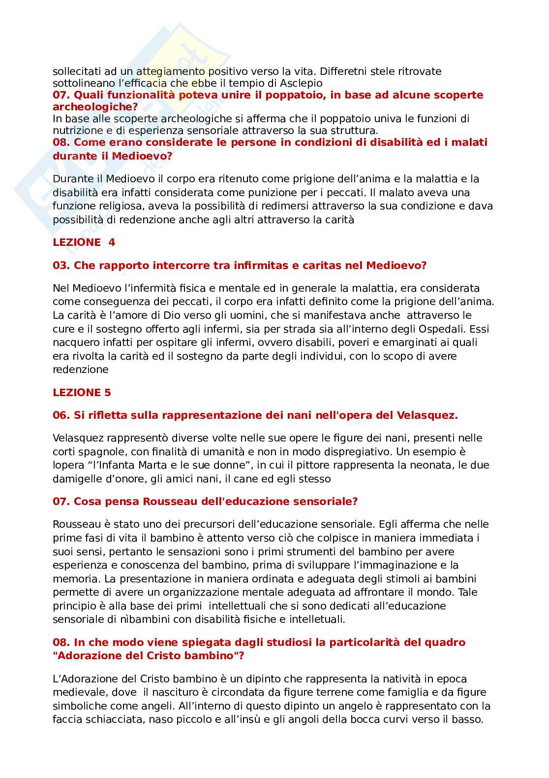 Risposte domande aperte di Storia della pedagogia speciale Pag. 2