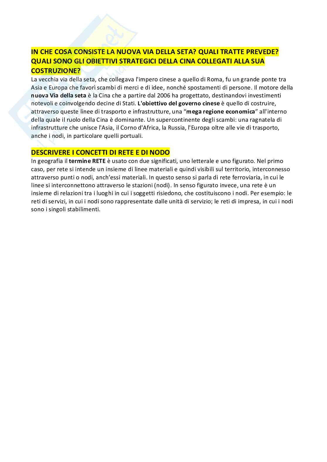 Domande di Geografia economica Pag. 41