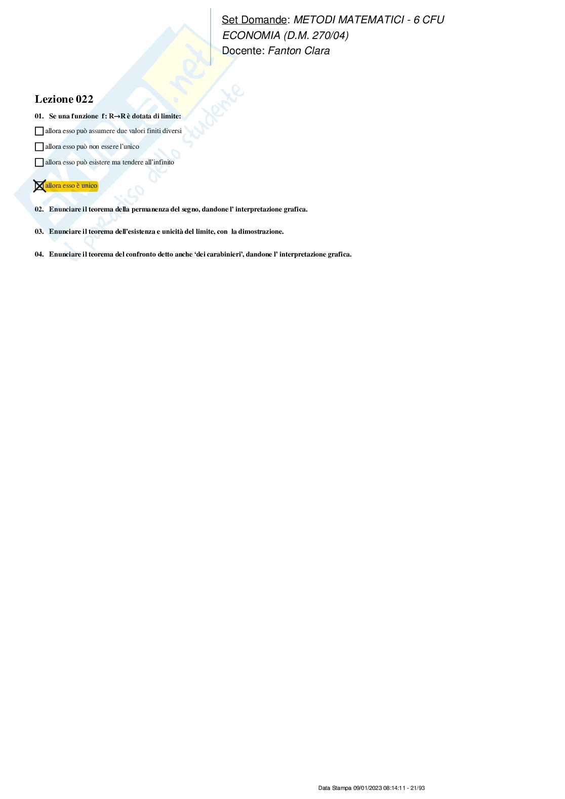 Paniere nuovo completo di Metodi matematici Pag. 21