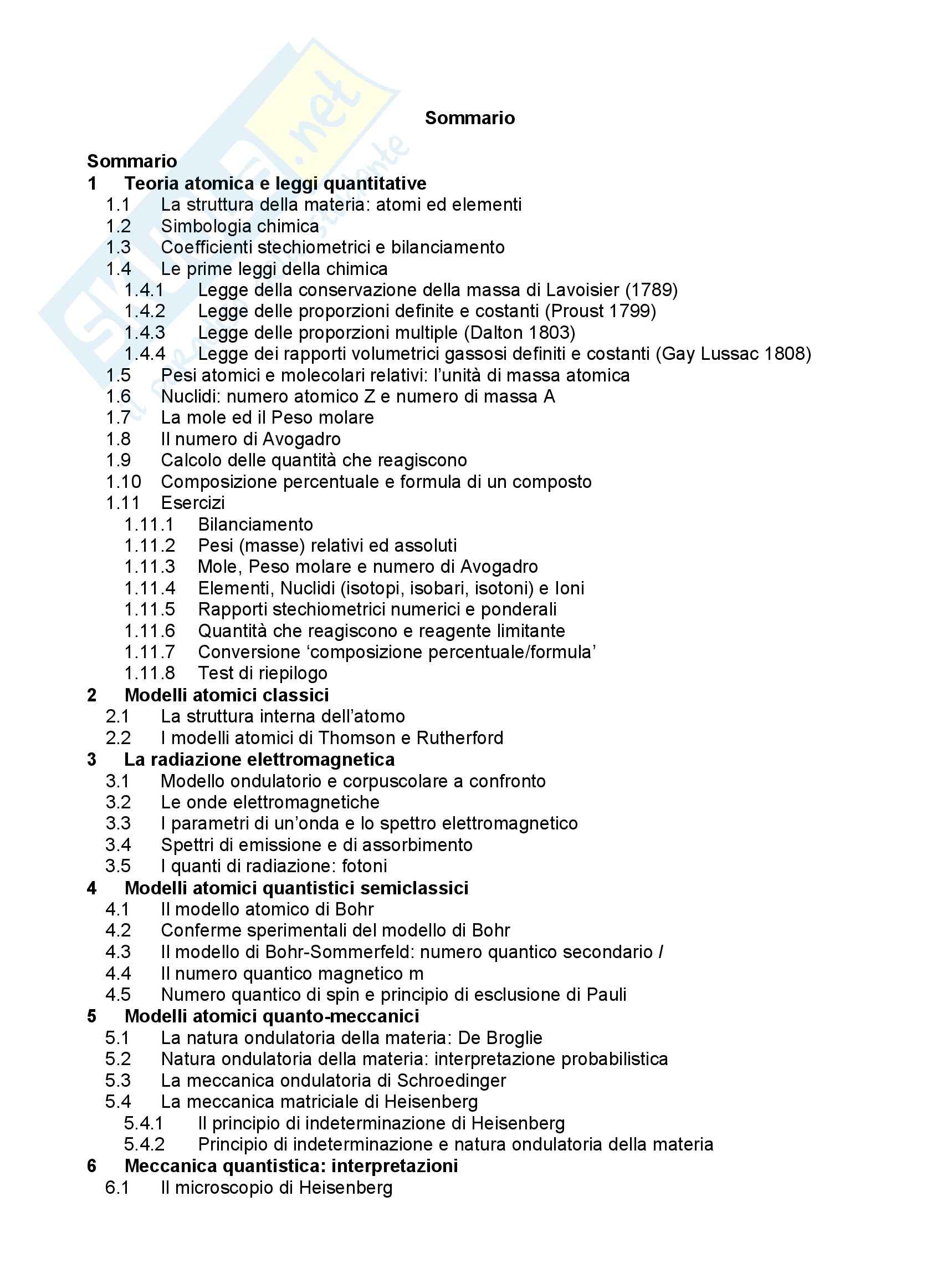 Teoria atomica e leggi quantitative Pag. 1