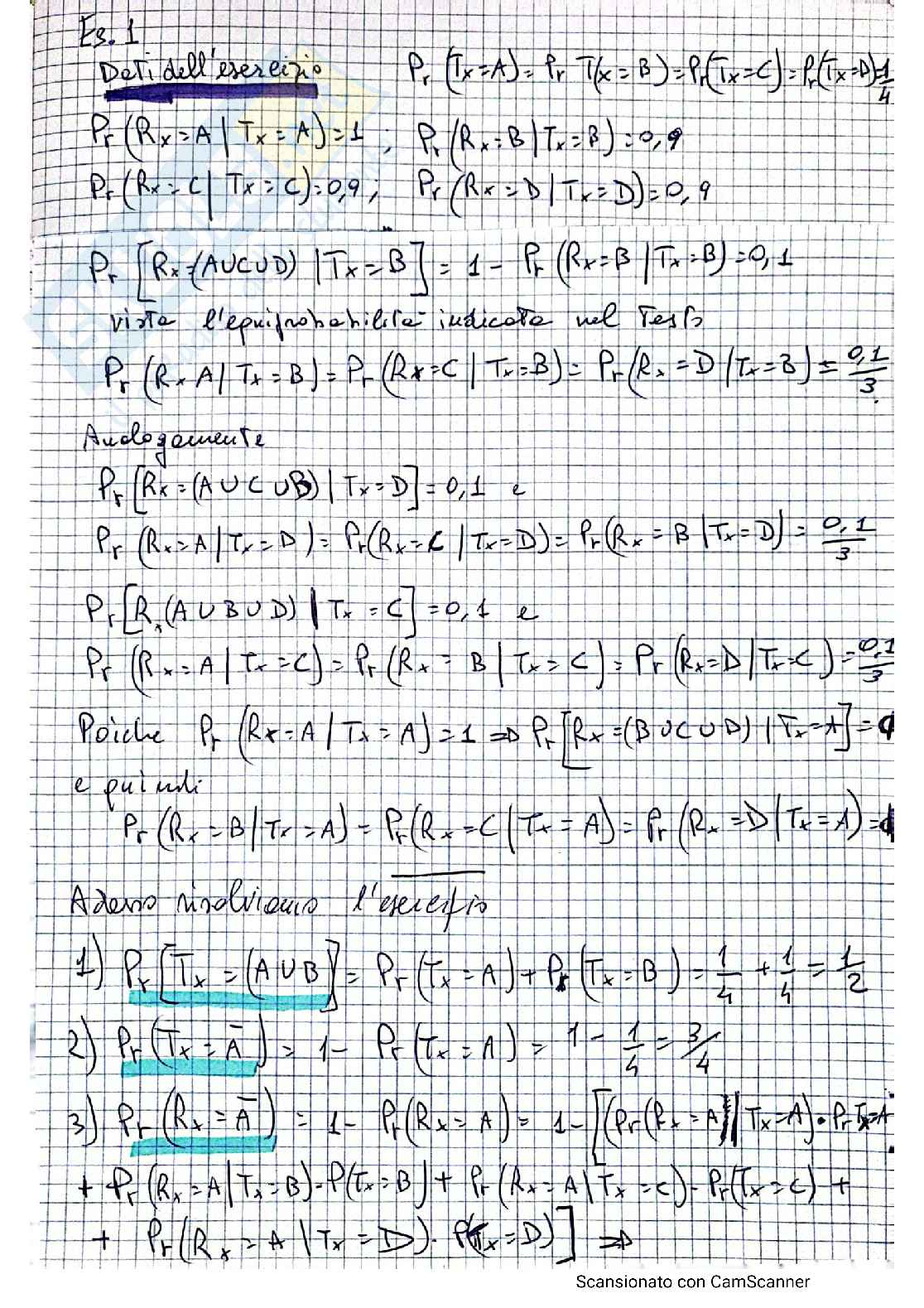 Esercizi teoria della probabilità e variabili aleatorie - Parte 2 Pag. 2