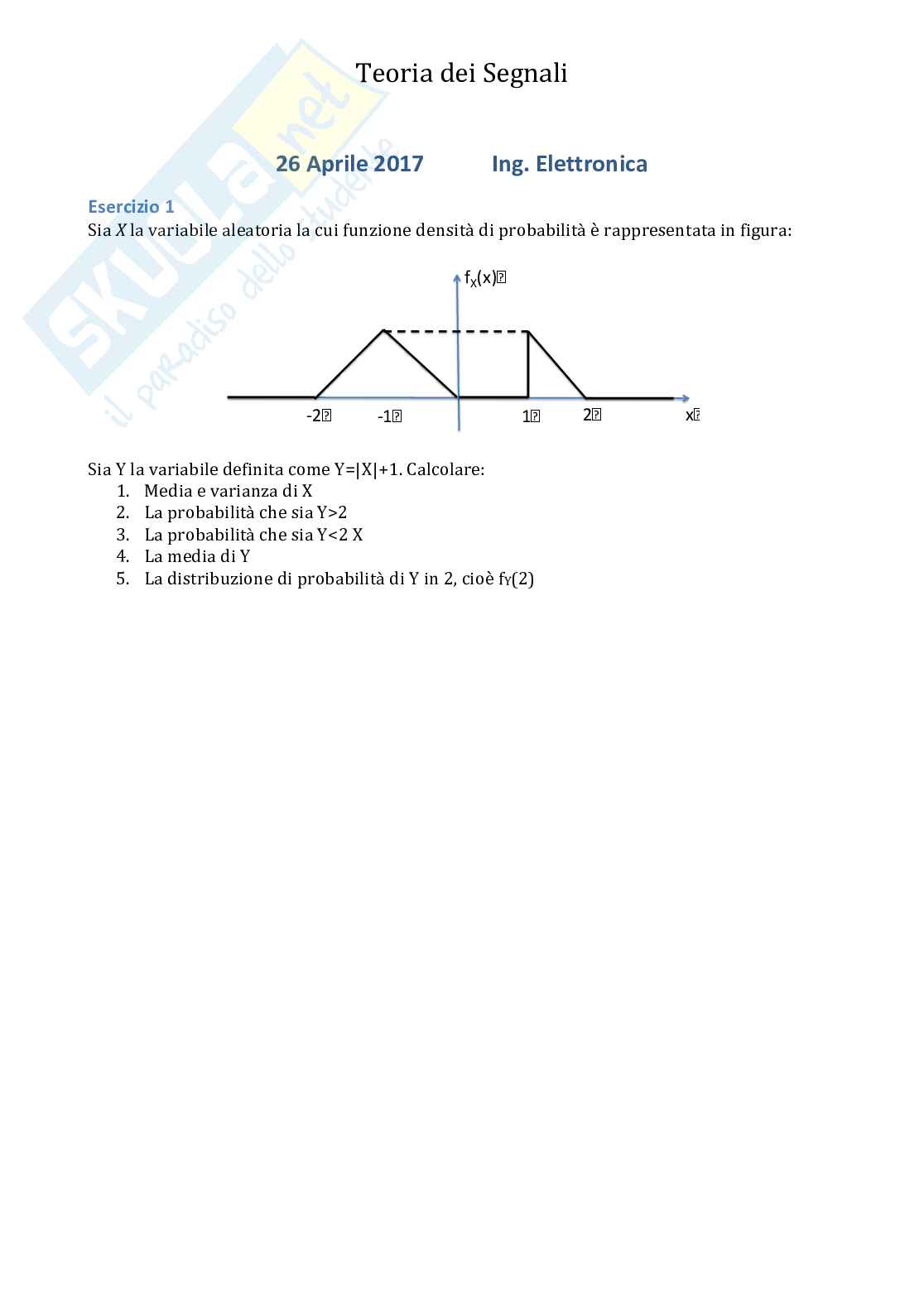 Esercizi teoria della probabilità e variabili aleatorie - Parte 2 Pag. 31