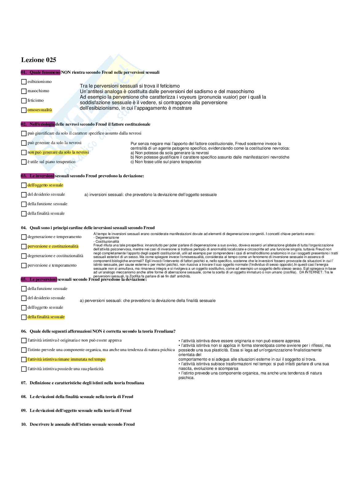 Paniere Psicologia dinamica - Risposte multiple - aggiornato (2026) Pag. 36