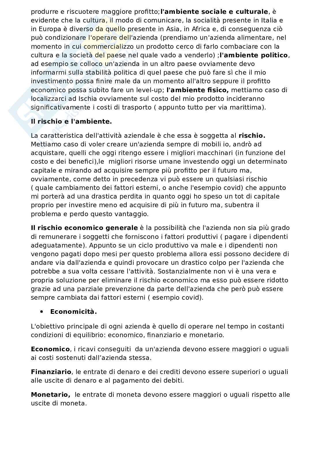 Riassunto esame Economia aziendale, Prof. Sensini Luca, libro consigliato Economia aziendale, Aurelio Tommasetti e Marco Bisogno Pag. 6