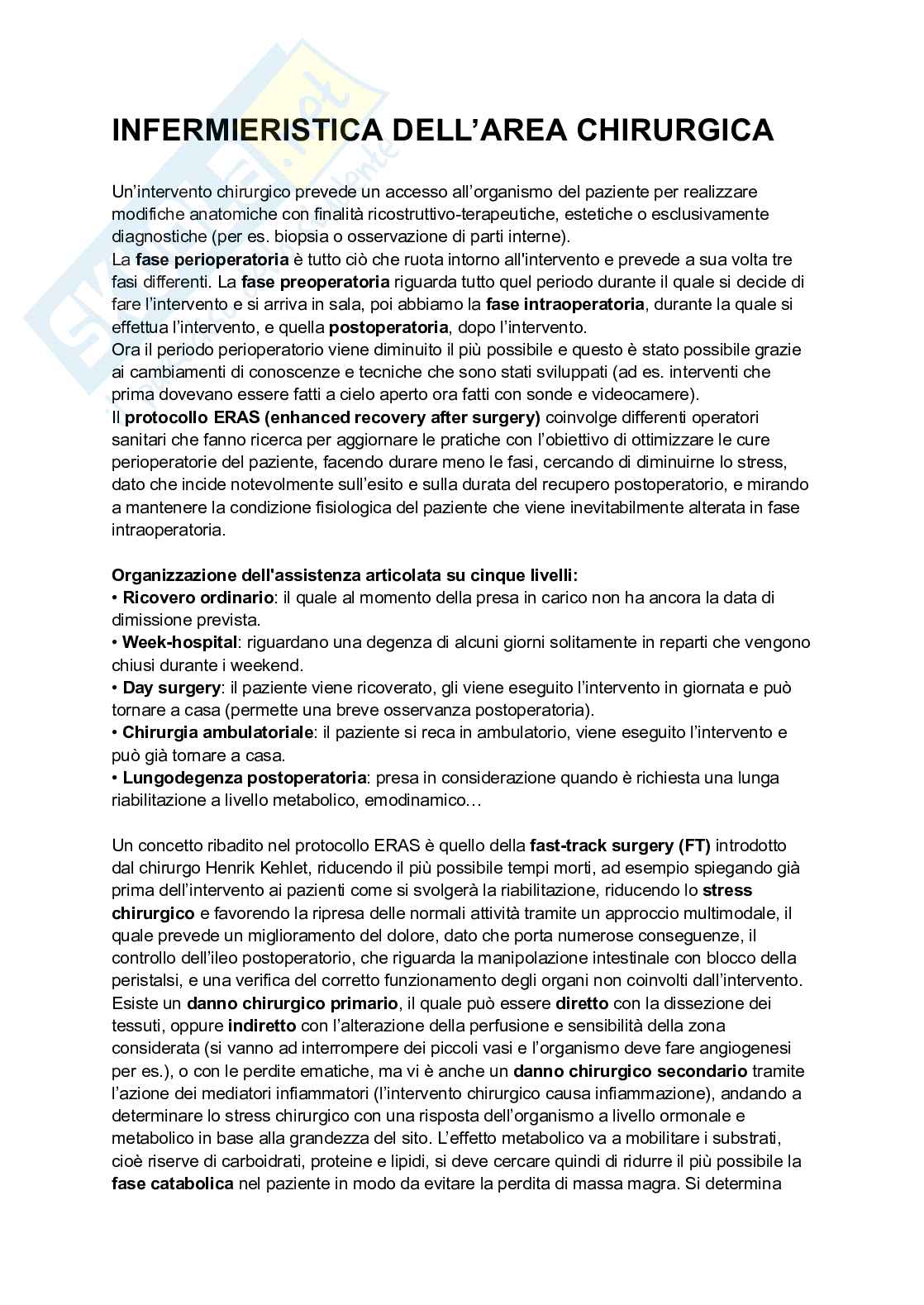 Infermieristica dell'area chirurgica   Pag. 1