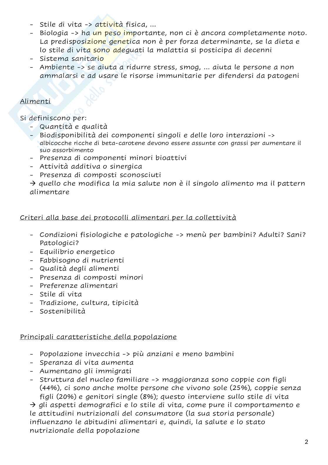 Nutrizione della collettività   Pag. 2