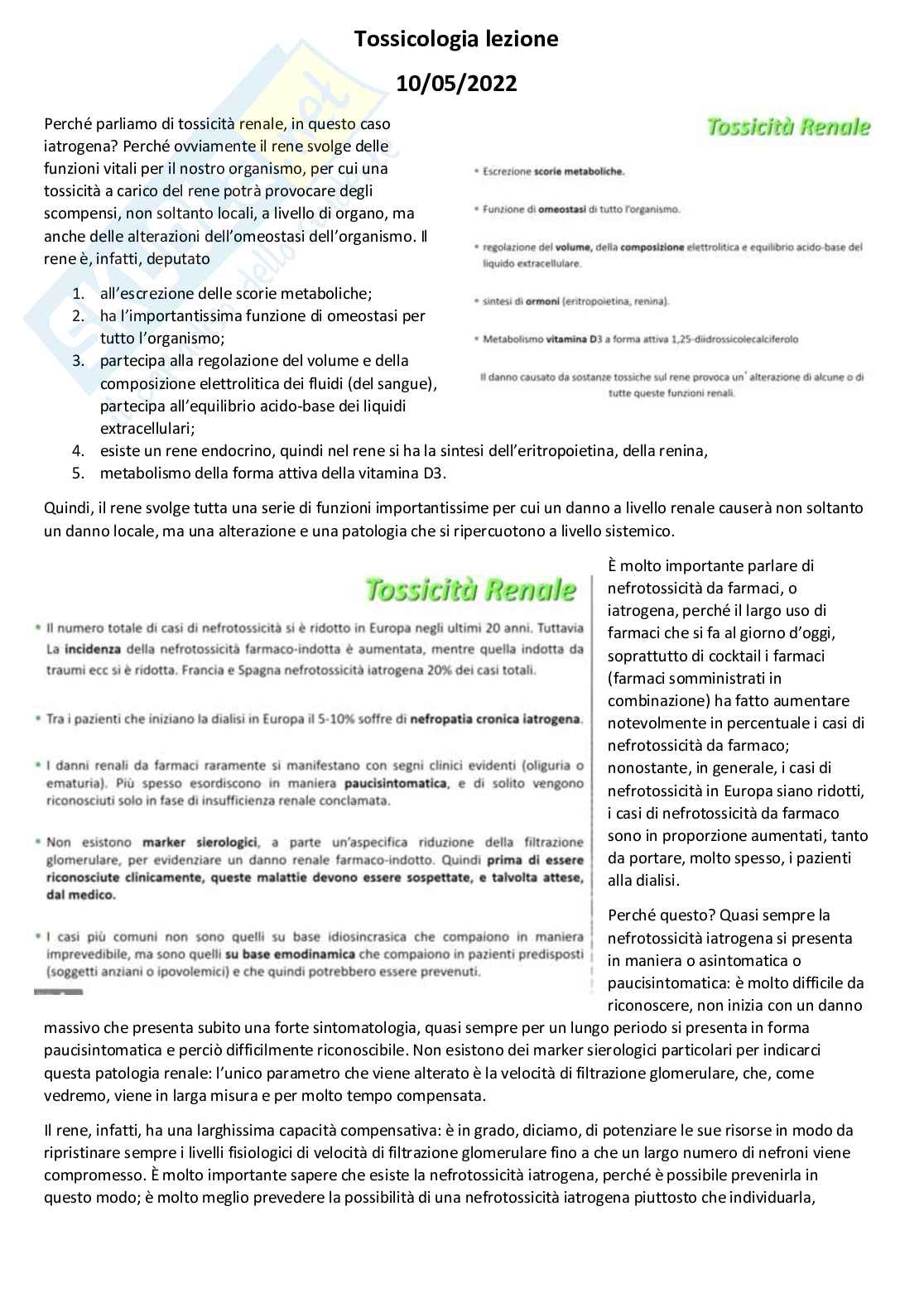 Tossicologia generale e del farmaco - parte 7 Pag. 1