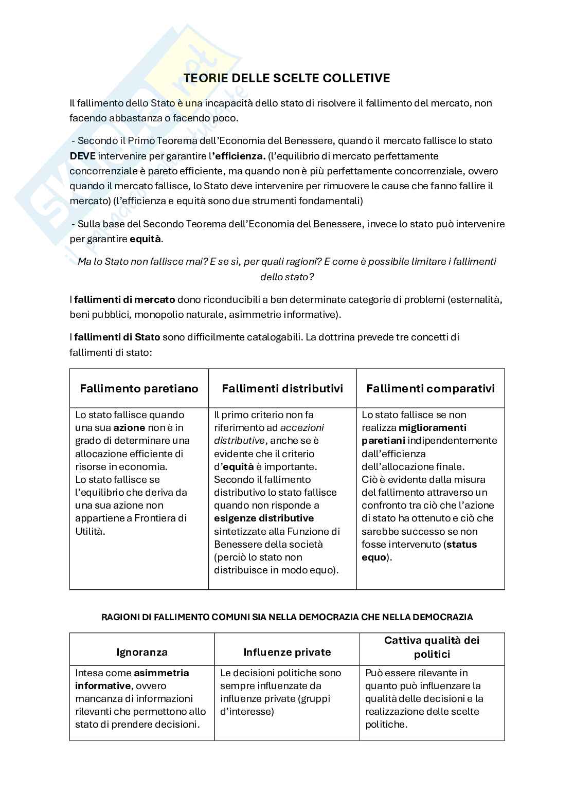 Teorie delle scelte collettive Pag. 1