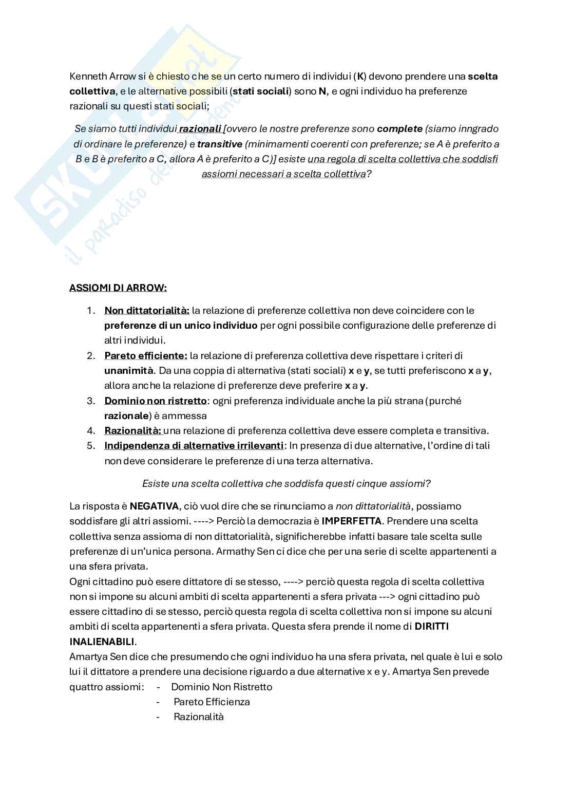 Teorie delle scelte collettive Pag. 6