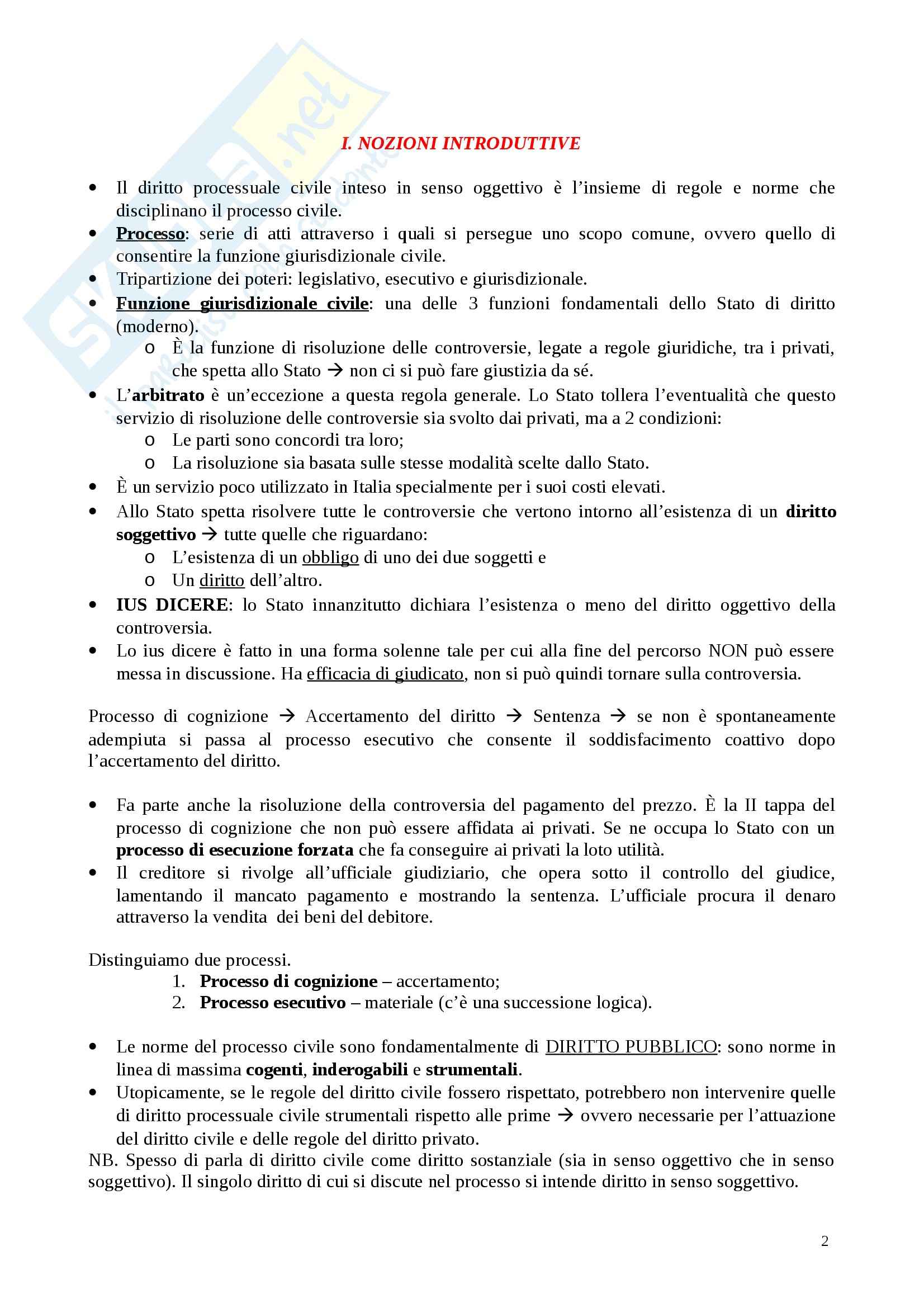 Diritto processuale civile - Appunti Pag. 2