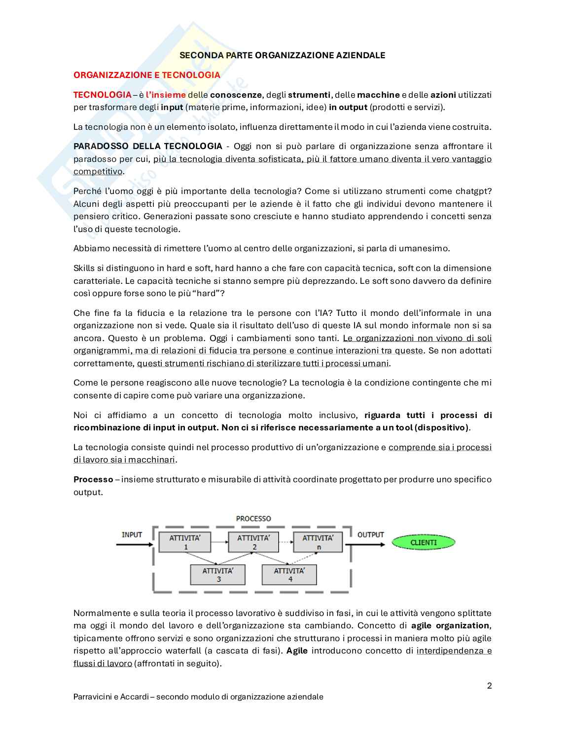 Organizzazione aziendale - Secondo modulo Pag. 2