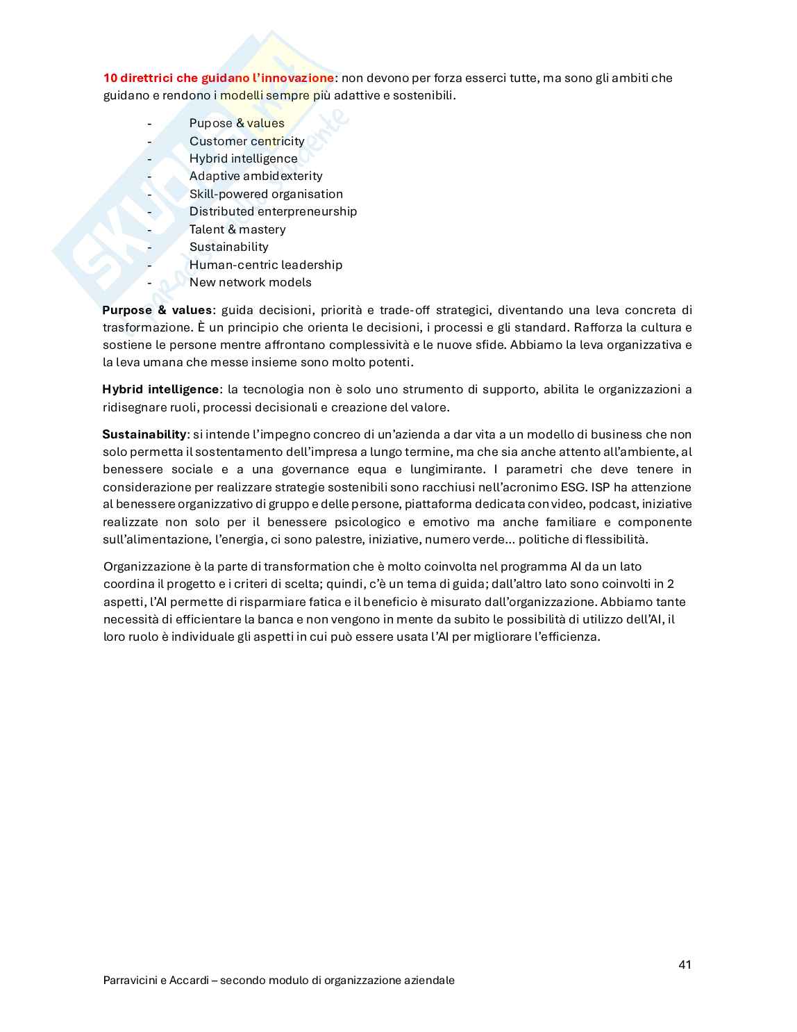 Organizzazione aziendale - Secondo modulo Pag. 41