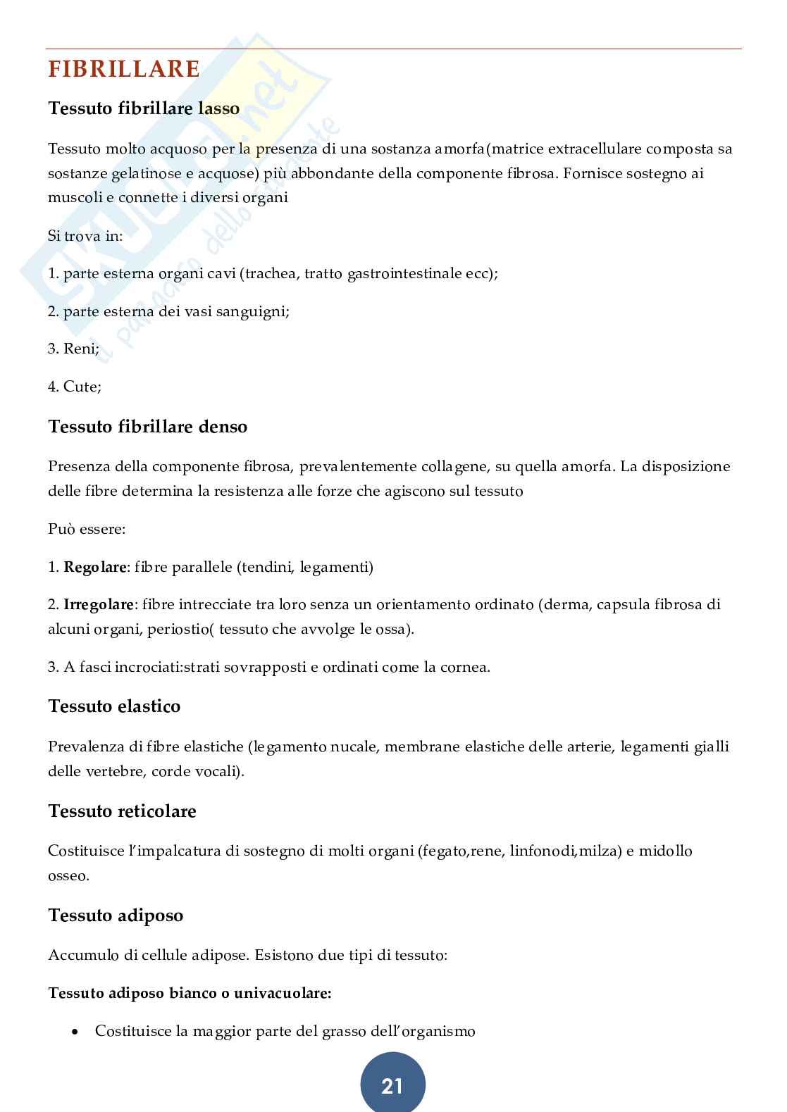 Anatomia completa  - cellula,  organi, apparati e sistemi  Pag. 21