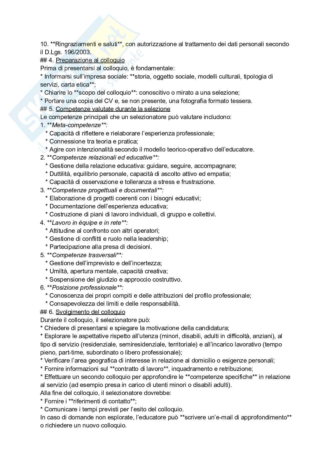 Riassunto esame Pedagogia sociale, Prof. Stramaglia Massimiliano, libro consigliato L’educatore professionale, una guida per orientarsi nel mondo del lavoro e prepararsi ai concorsi pubblici, Scarpa Pag. 31