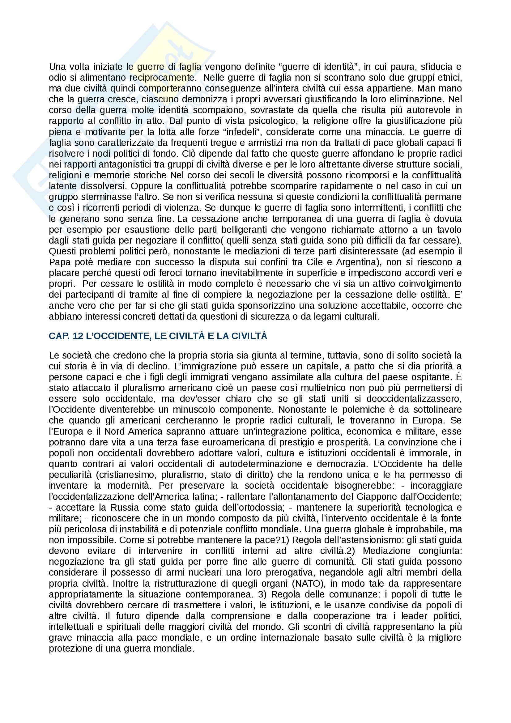 Riassunto esame Sociologia del mutamento, prof. D'Amato, libro consigliato Lo scontro delle civiltà  Pag. 6