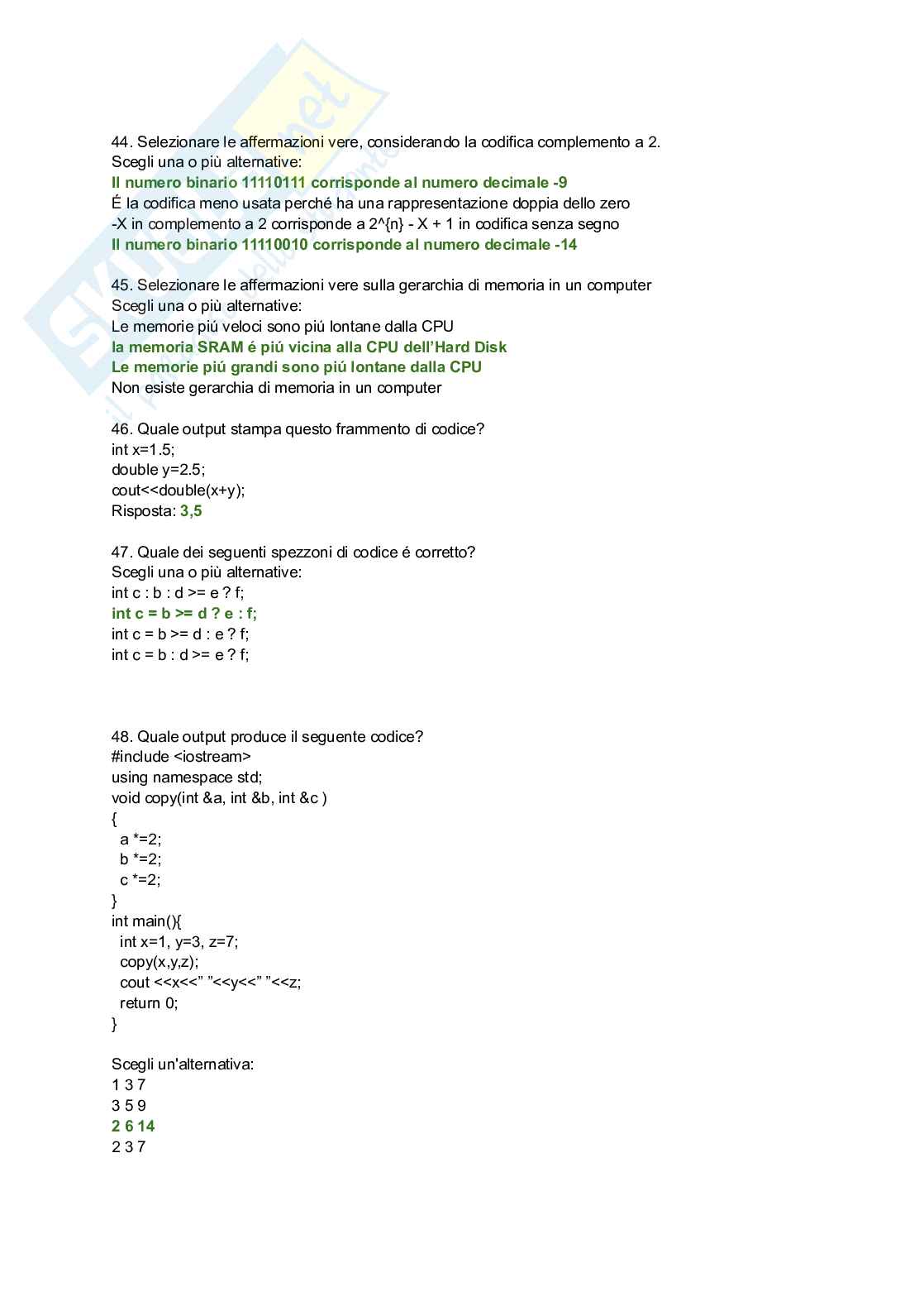Quiz esame Informatica  Pag. 11