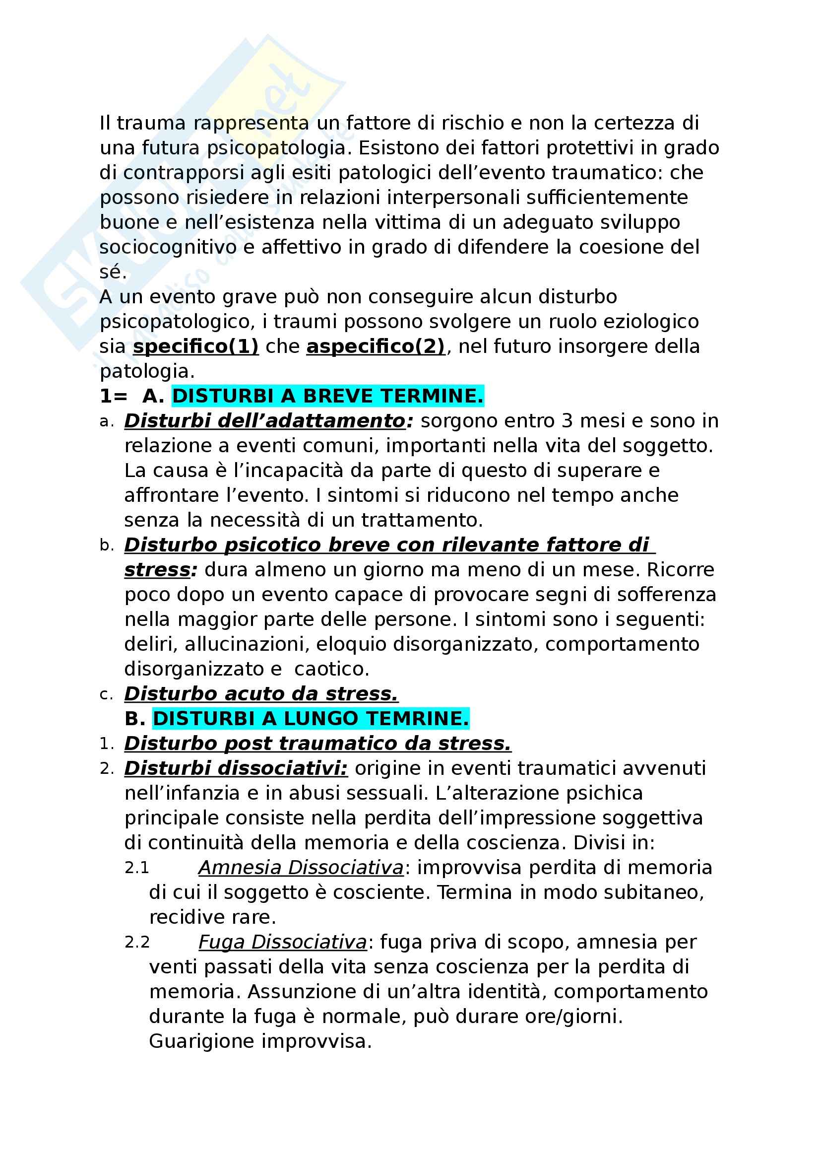 Riassunto esame Psicologia dello Sviluppo, prof. Tani, libro consigliato Normalità e Patologia nello Sviluppo Psichico Pag. 11