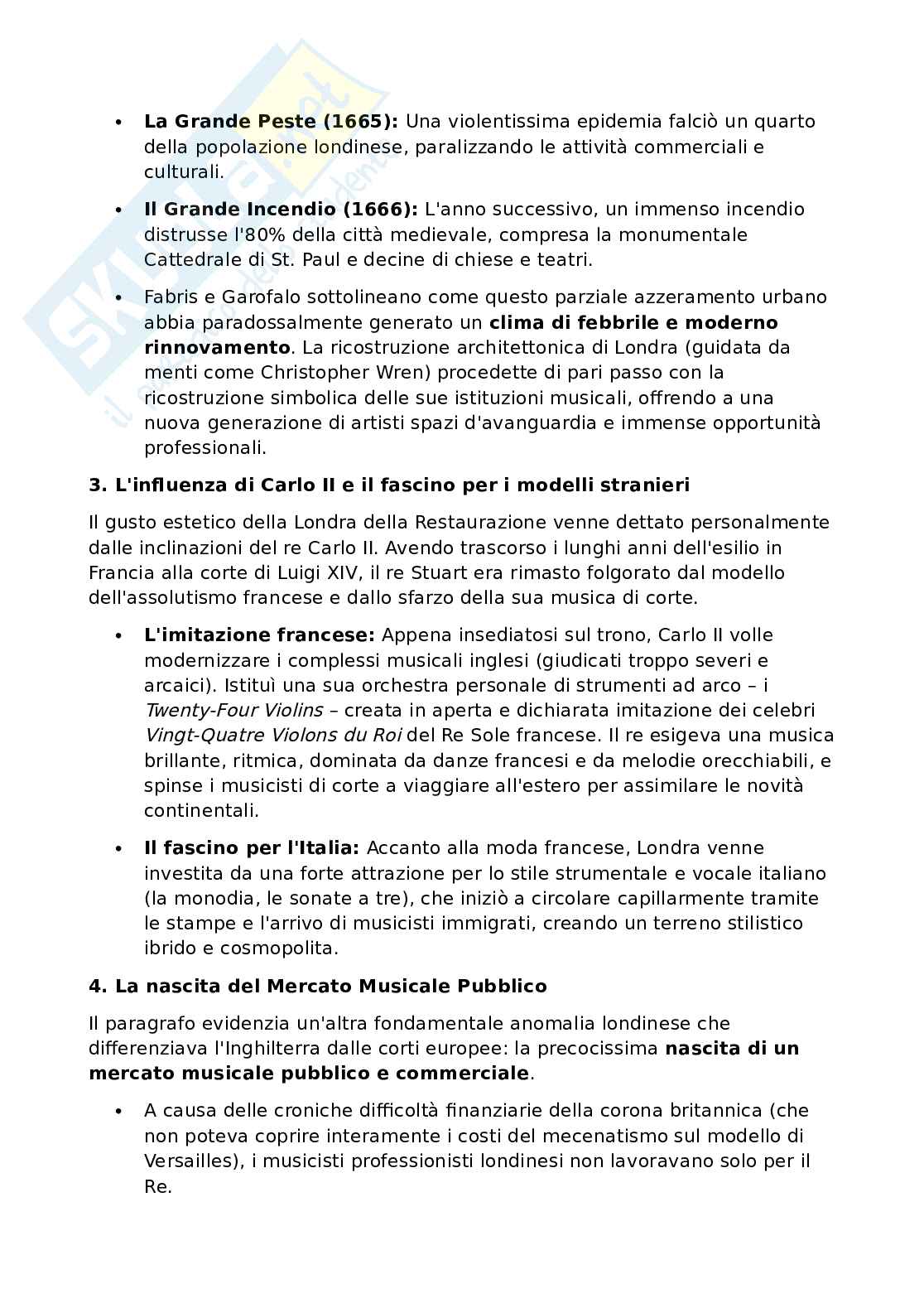 Riassunto esame Drammaturgia musicale, Prof. Fiore Angela, libro consigliato Henry Purcell, Fabris, Garofalo Pag. 2