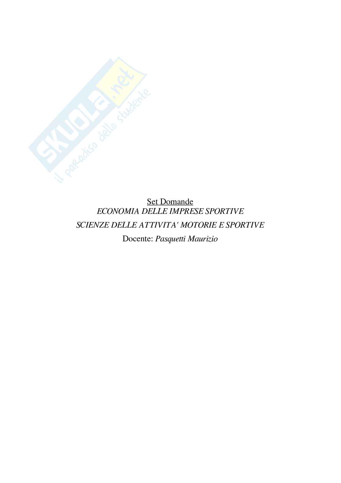 Paniere Economia delle imprese sportive (2026) - Risposte multiple corrette Pag. 2