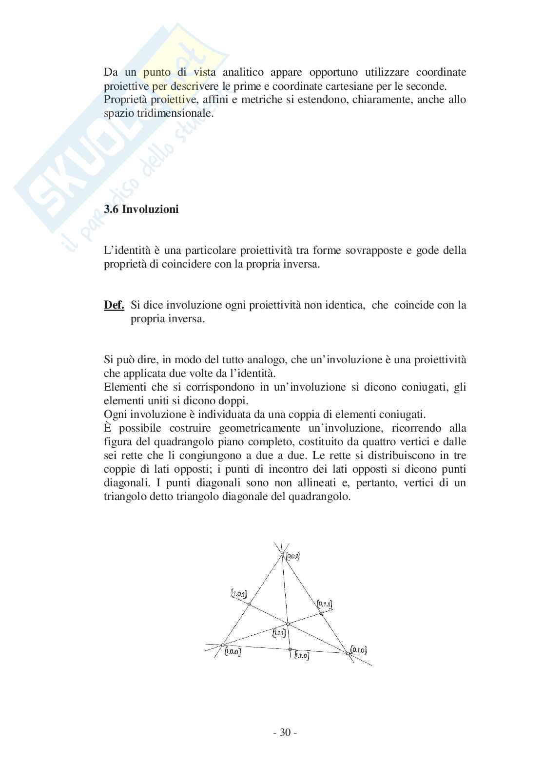 Trasformazioni geometriche e proprietà invarianti: i punti di vista di Klein e di von Staudt Pag. 31