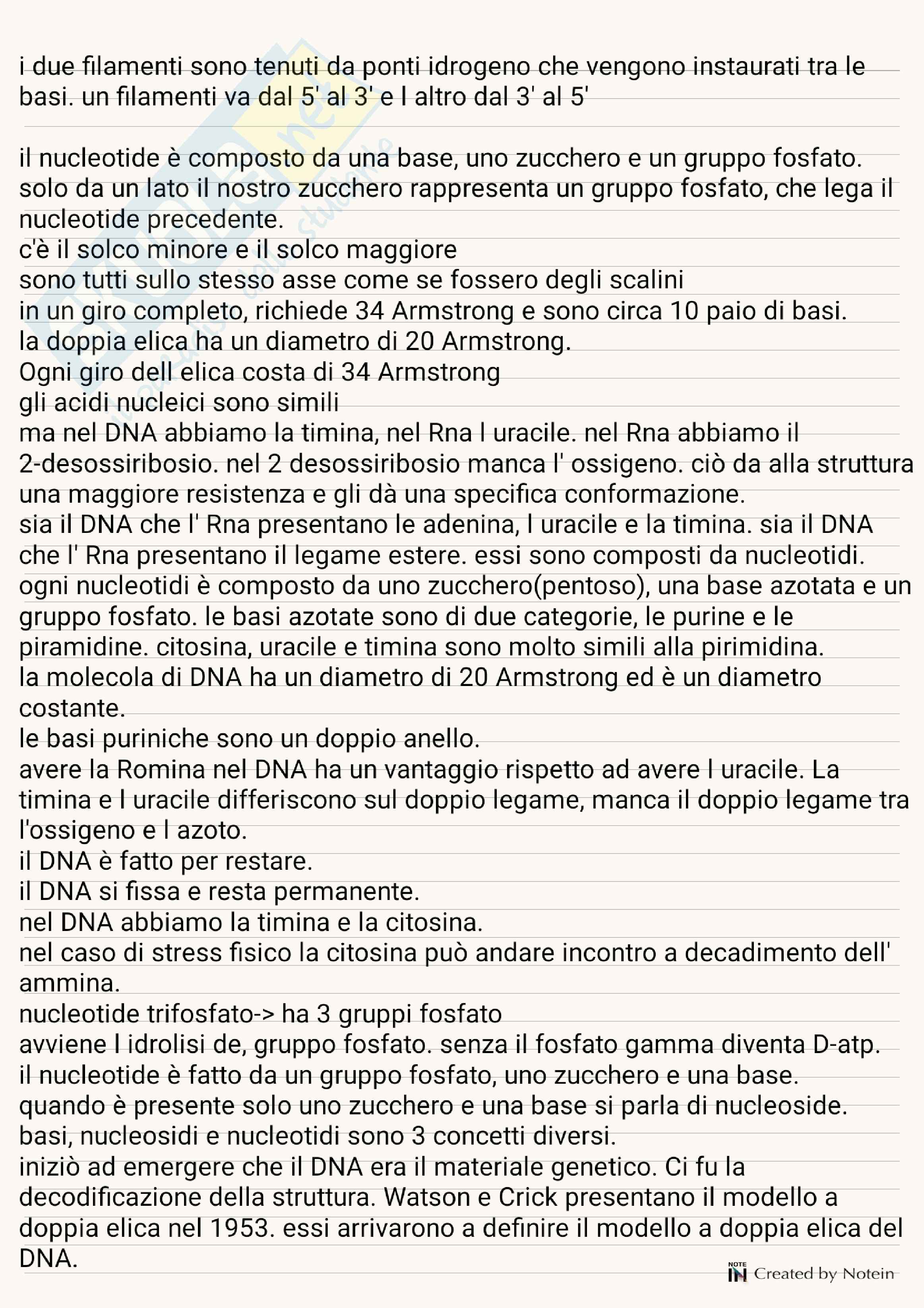 Appunti Biologia e genetica Pag. 1