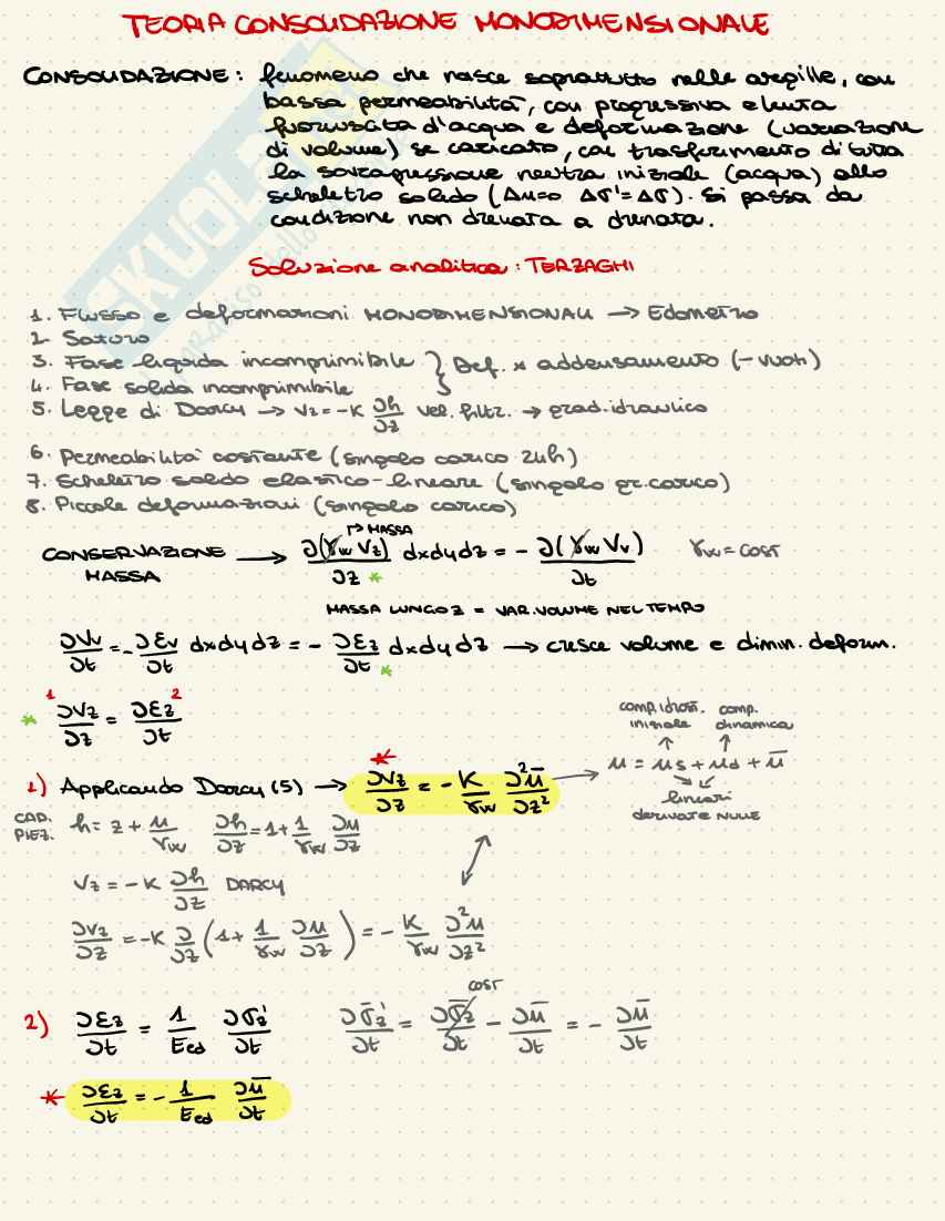 Prova edometrica e consolidazione per esame Geotecnica Pag. 6