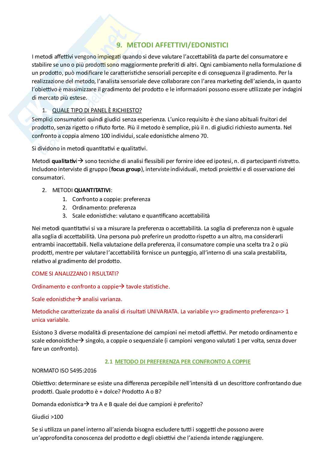 Riassunto esame Consumer science, Prof. Pagliarini Ella, libro consigliato Valutazione sensoriale, Ella Pagliarini Pag. 21