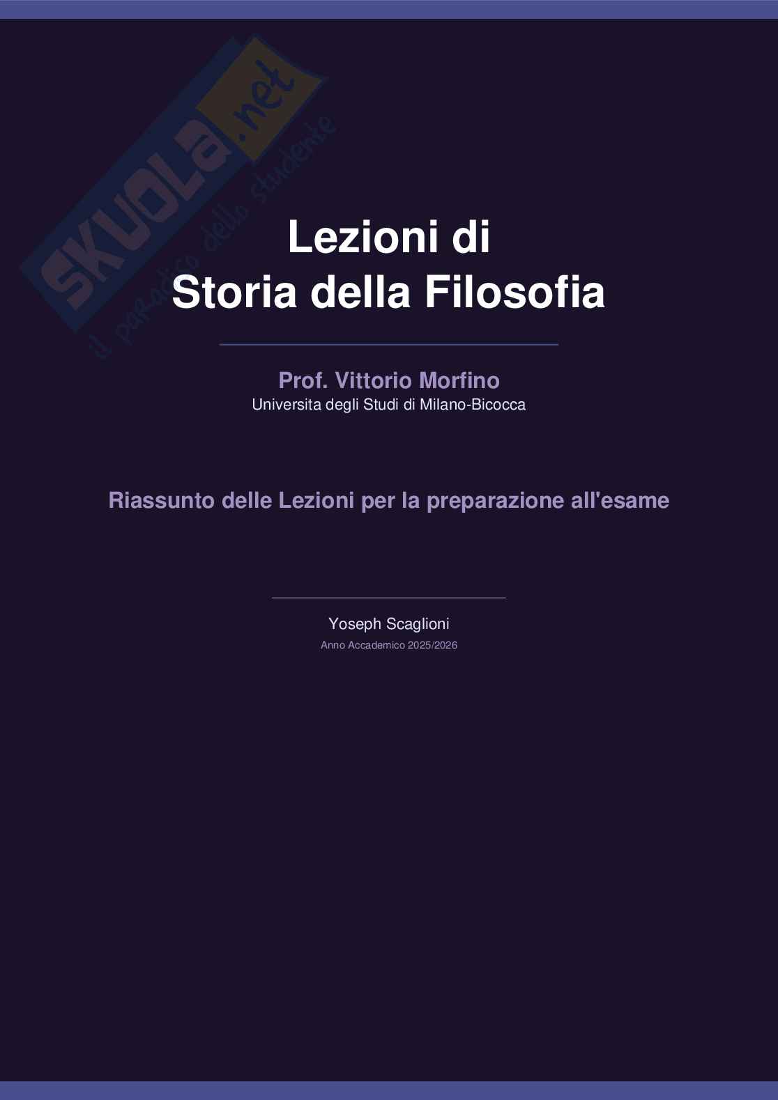 Appunti lezioni Storia della filosofia Pag. 1