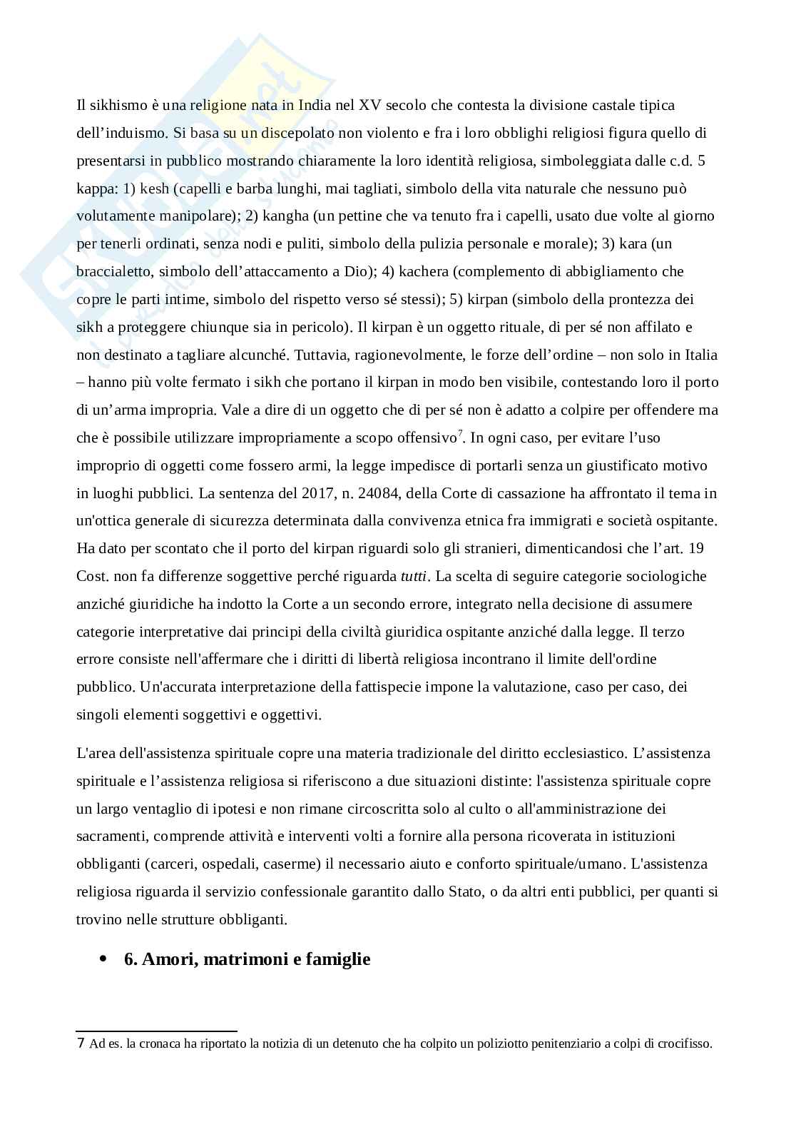 Riassunto esame Diritto ecclesiastico, Prof. Ventura Marco, libro consigliato Diritto e religione, Consorti Pag. 26