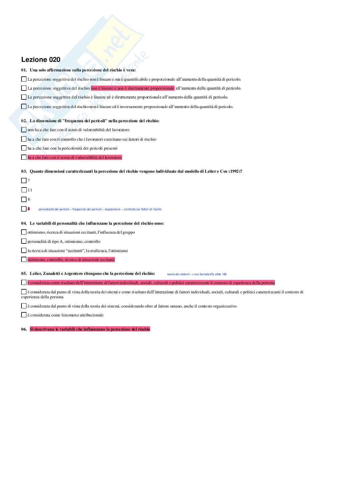 Psicologia del lavoro - Paniere compilato Pag. 21