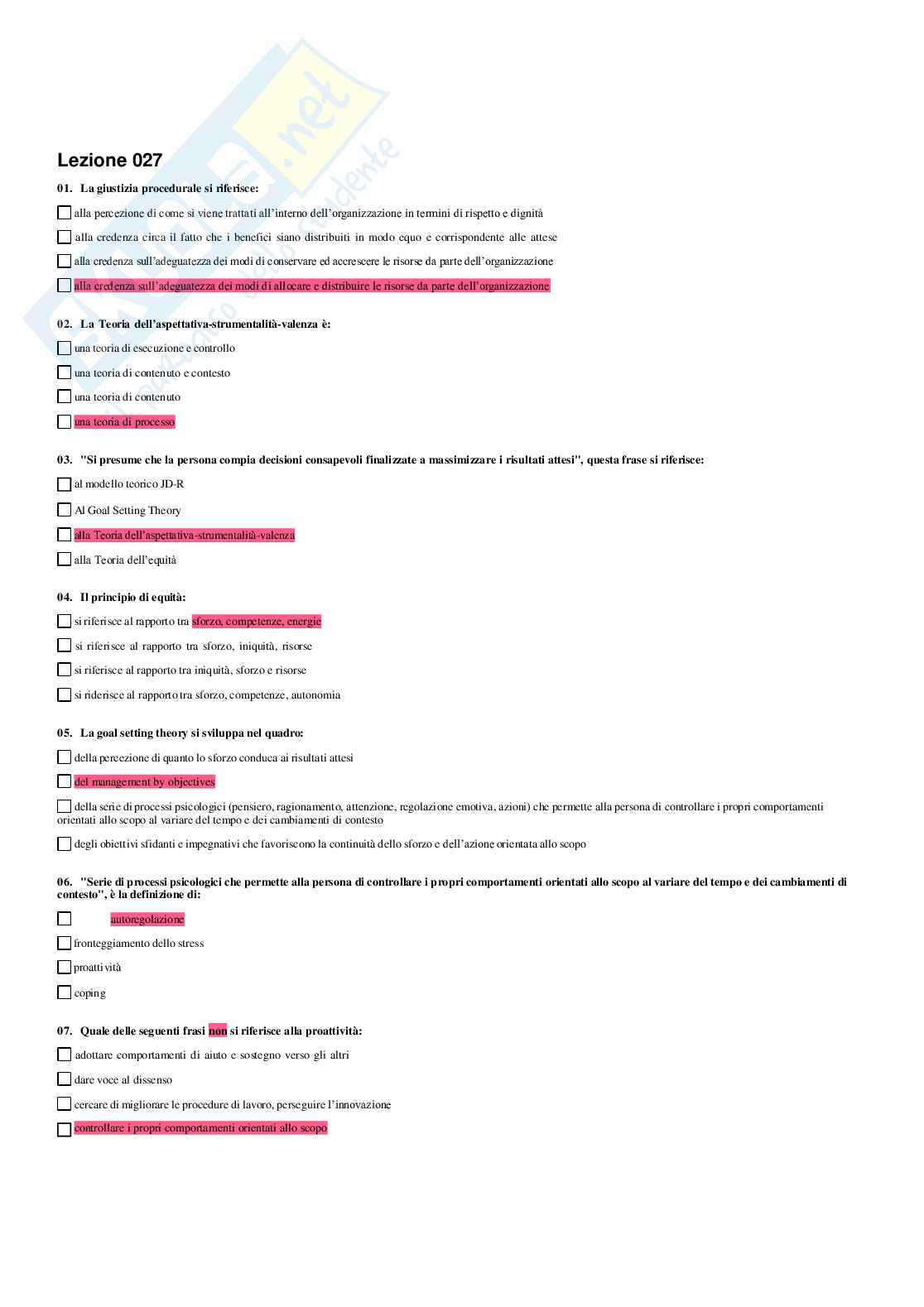 Psicologia del lavoro - Paniere compilato Pag. 31
