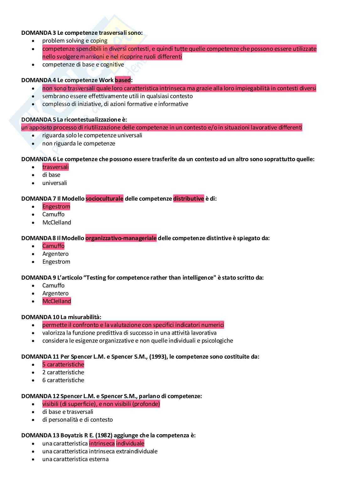 Psicologia del lavoro - Paniere compilato Pag. 66