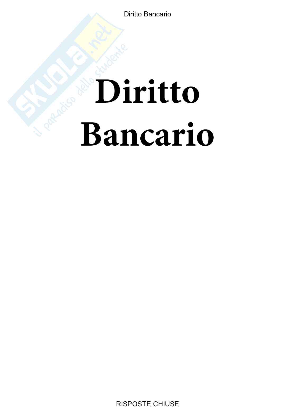 Diritto bancario - Paniere compilato Pag. 1