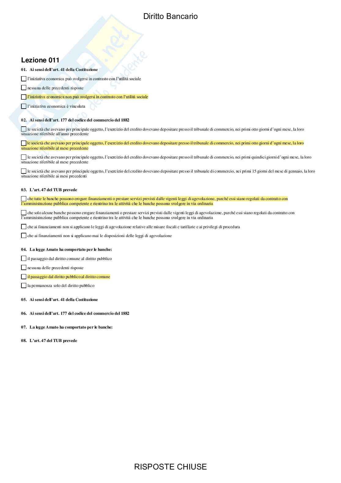 Diritto bancario - Paniere compilato Pag. 11