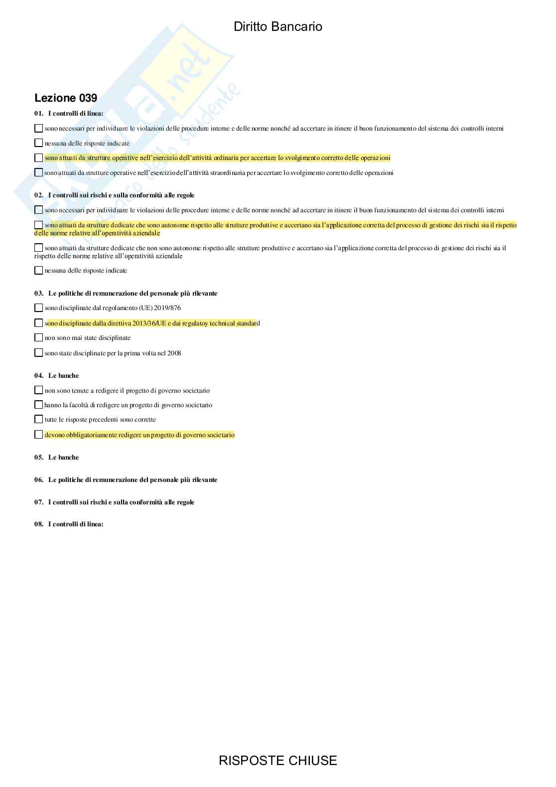 Diritto bancario - Paniere compilato Pag. 36