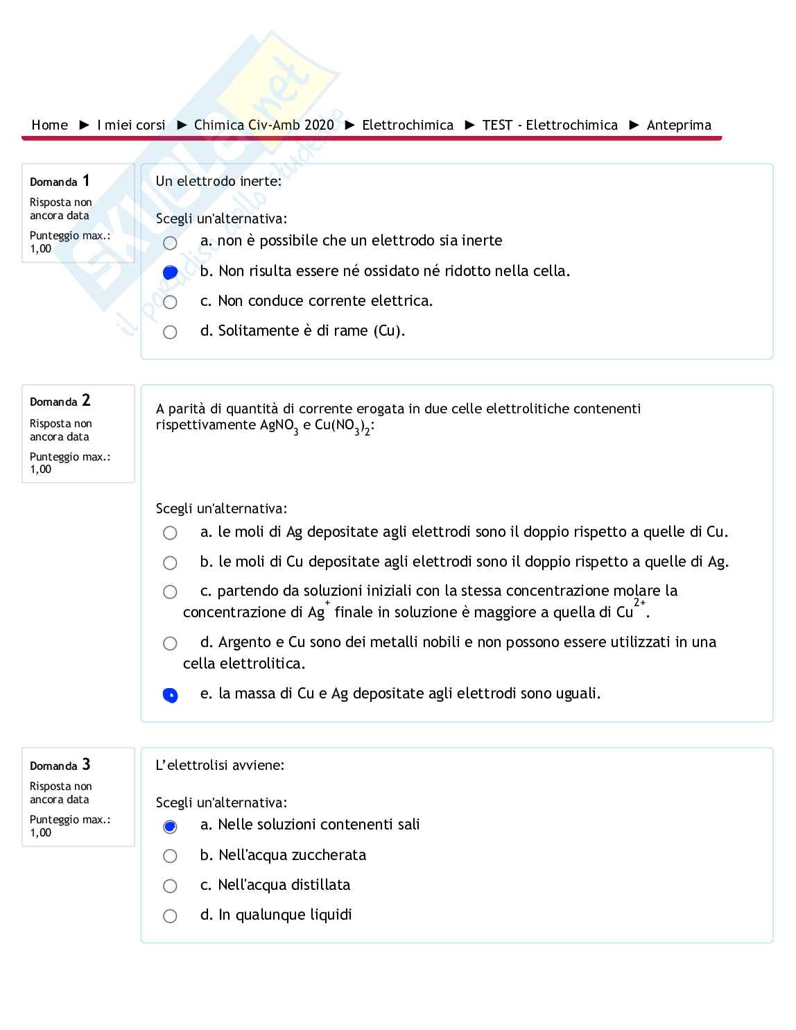 Prova d'esame di Chimica svolte Pag. 1
