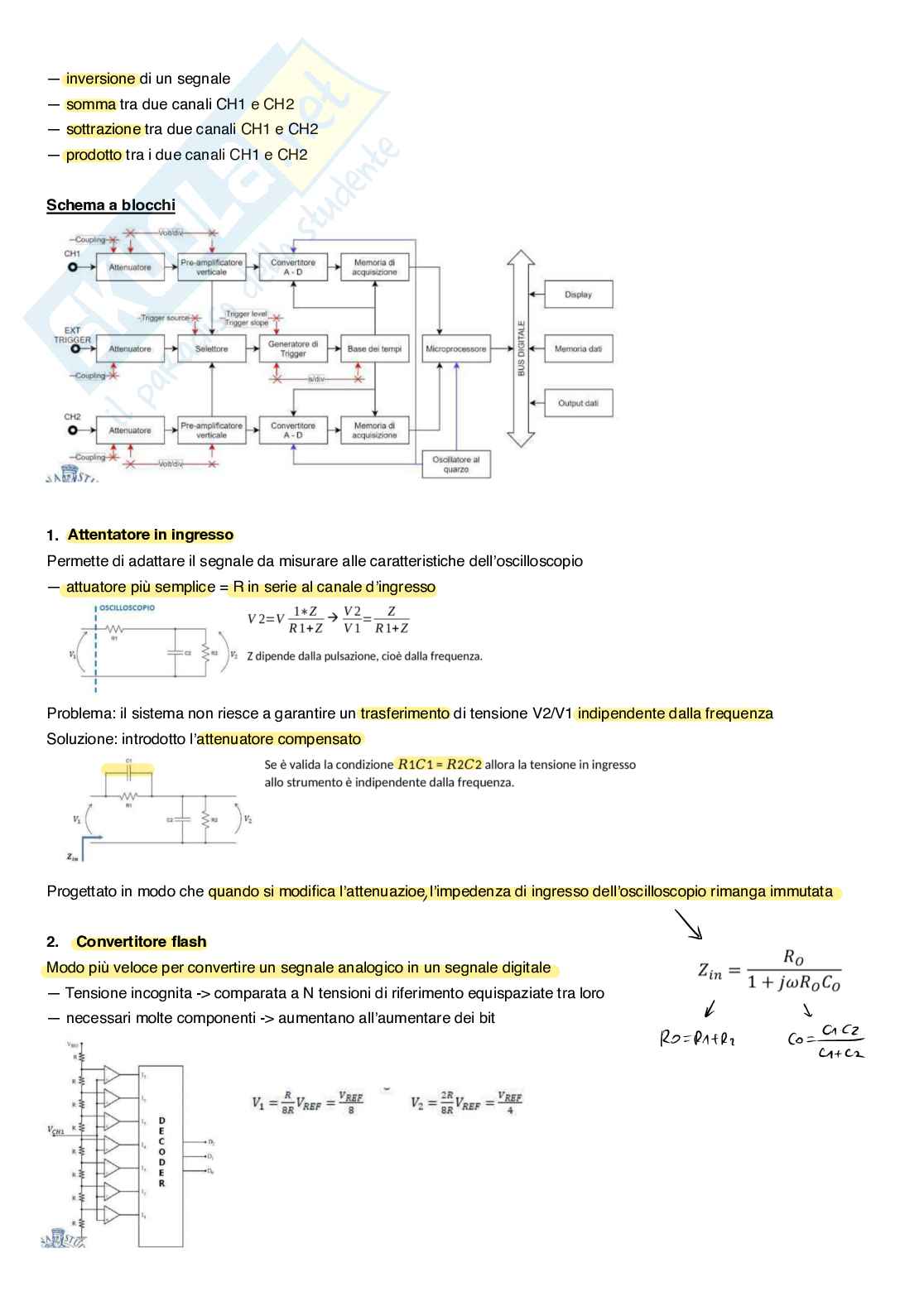 Appunti + schema a blocchi Misure elettriche ed elettroniche  Pag. 16