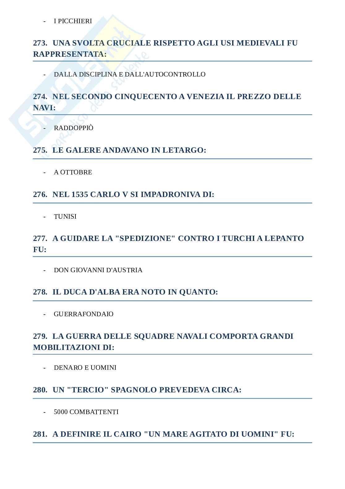 Storia moderna - Test con risposte corrette Pag. 31