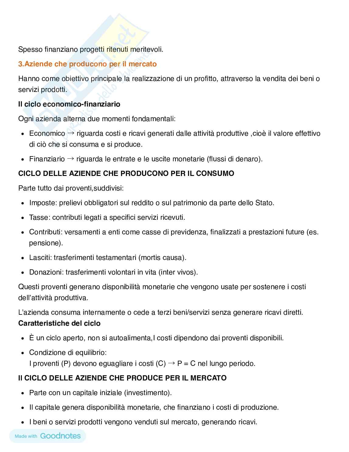 Riassunto esame Economia aziendale, Prof. Bianchi Maria Teresa, libro consigliato Fisiologia aziendale, Bianchi Pag. 2