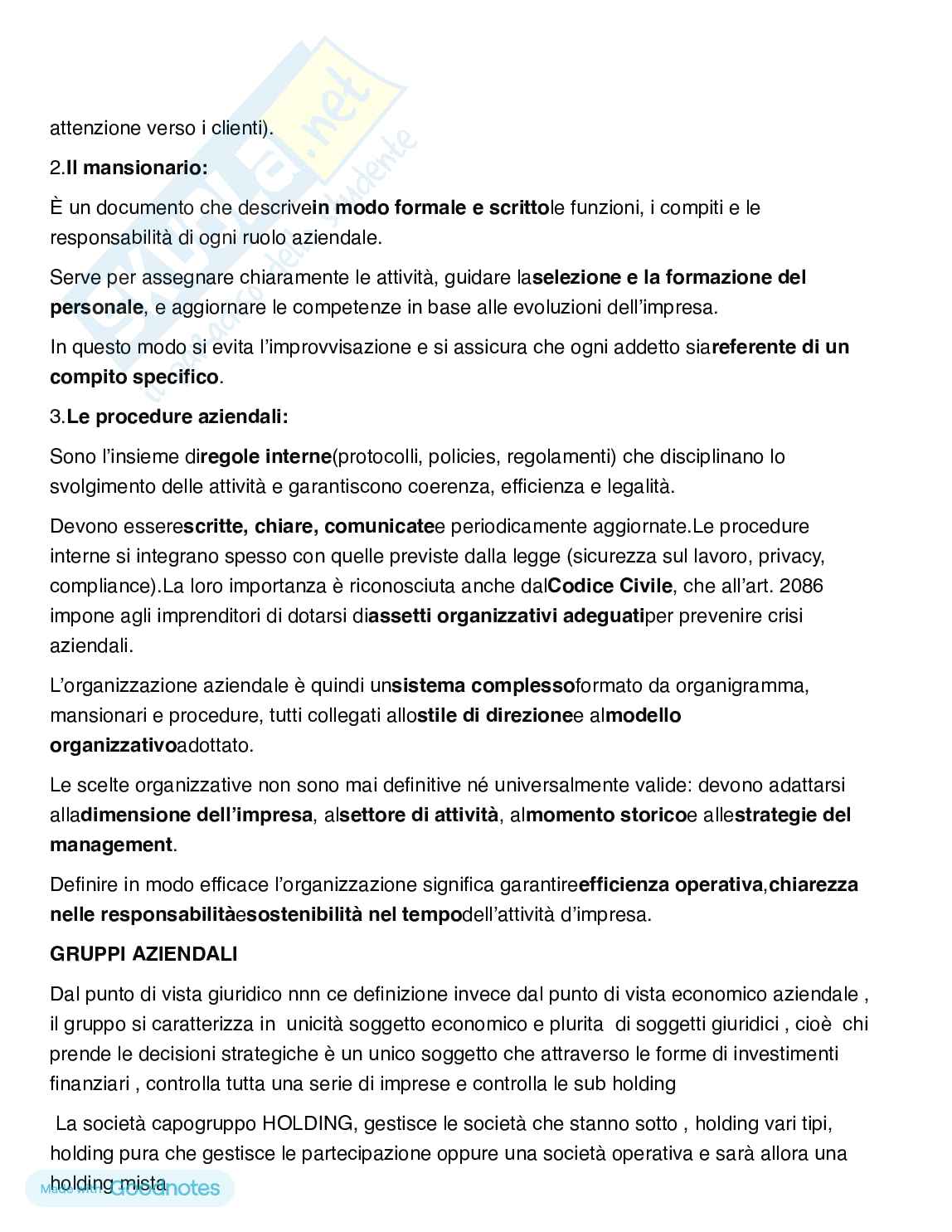 Riassunto esame Economia aziendale, Prof. Bianchi Maria Teresa, libro consigliato Fisiologia aziendale, Bianchi Pag. 21