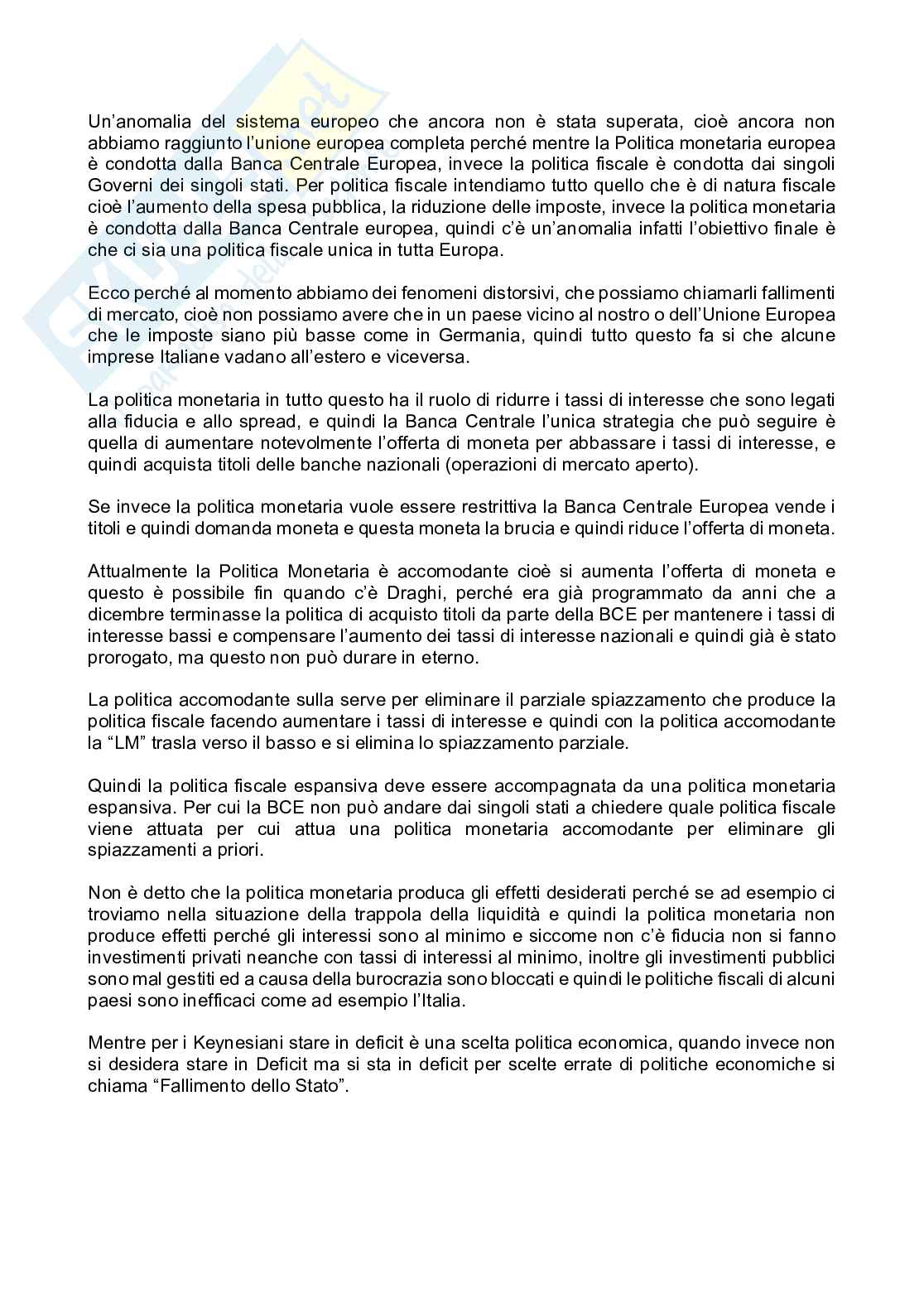 Sesta parte lezione Macroeconomia e politica economica Pag. 6