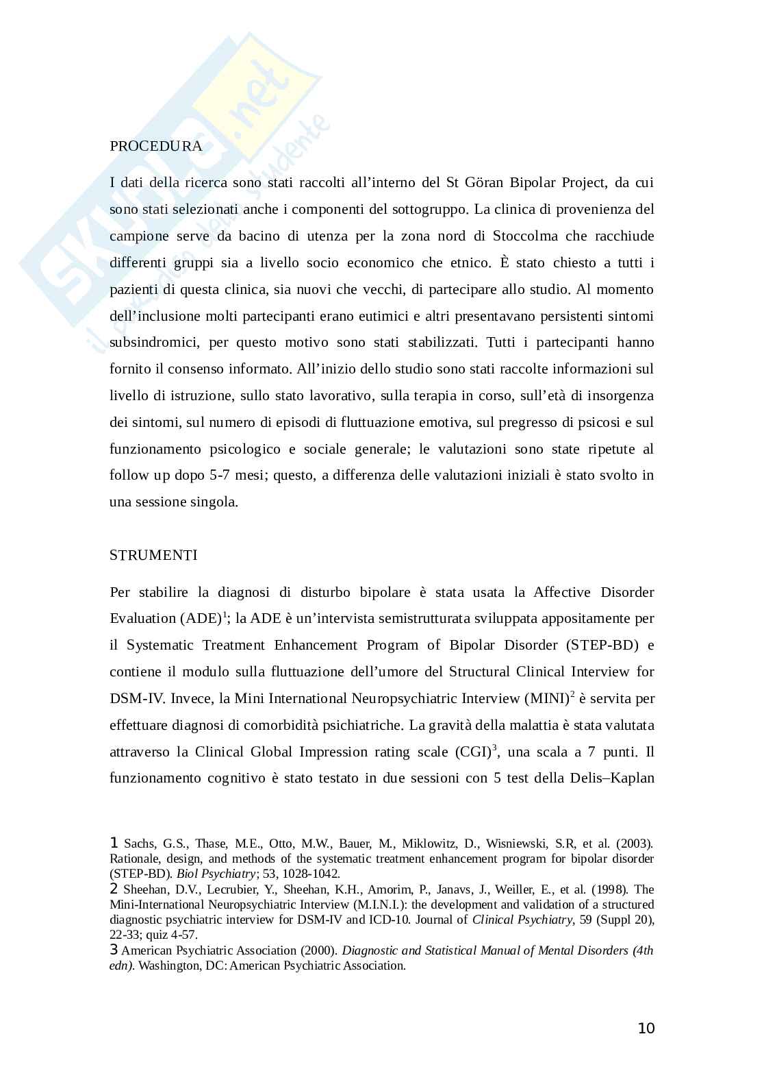 Tesi sul disturbo bipolare Pag. 11