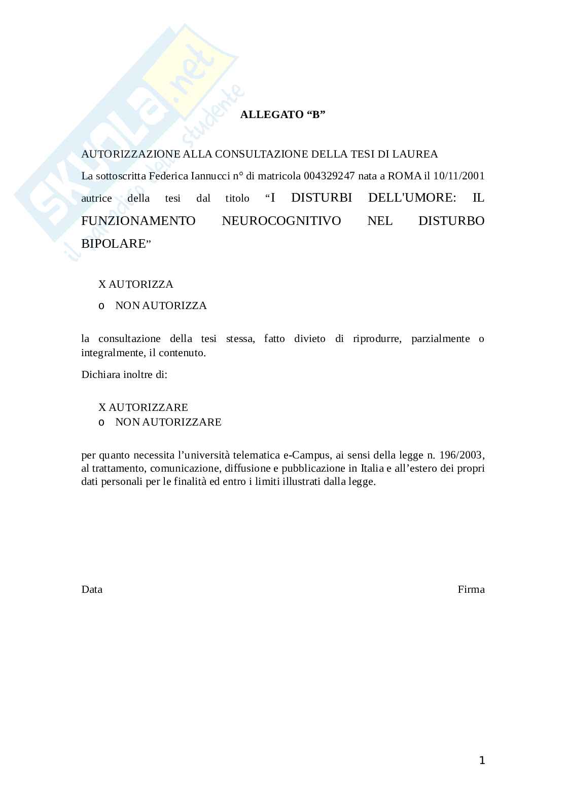 Tesi sul disturbo bipolare Pag. 2