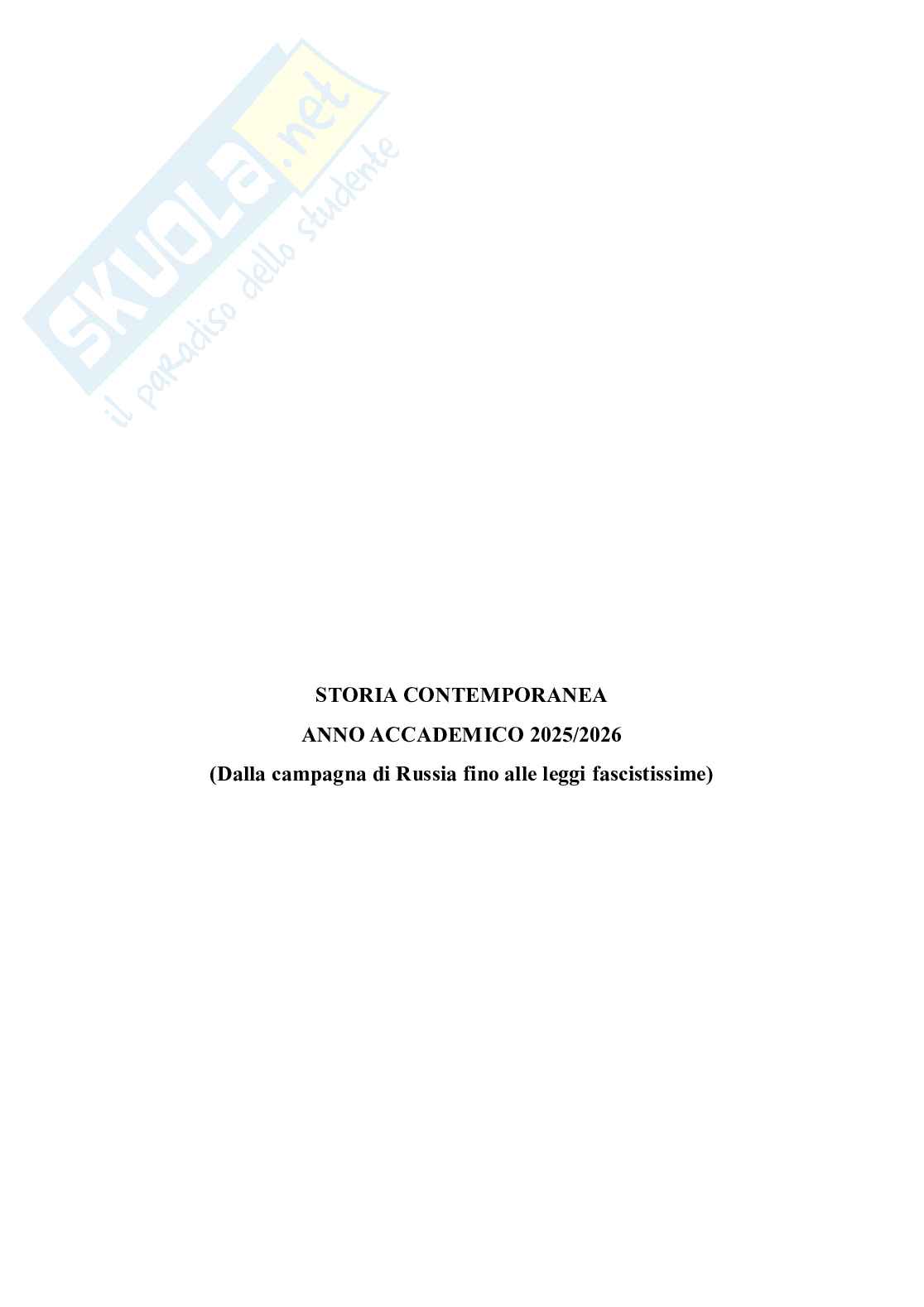 Appunti delle lezione di Storia contemporanea Pag. 1