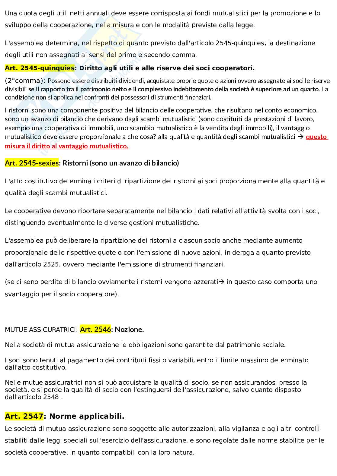 Appunti imprese controllate, collegate e cooperative Pag. 16